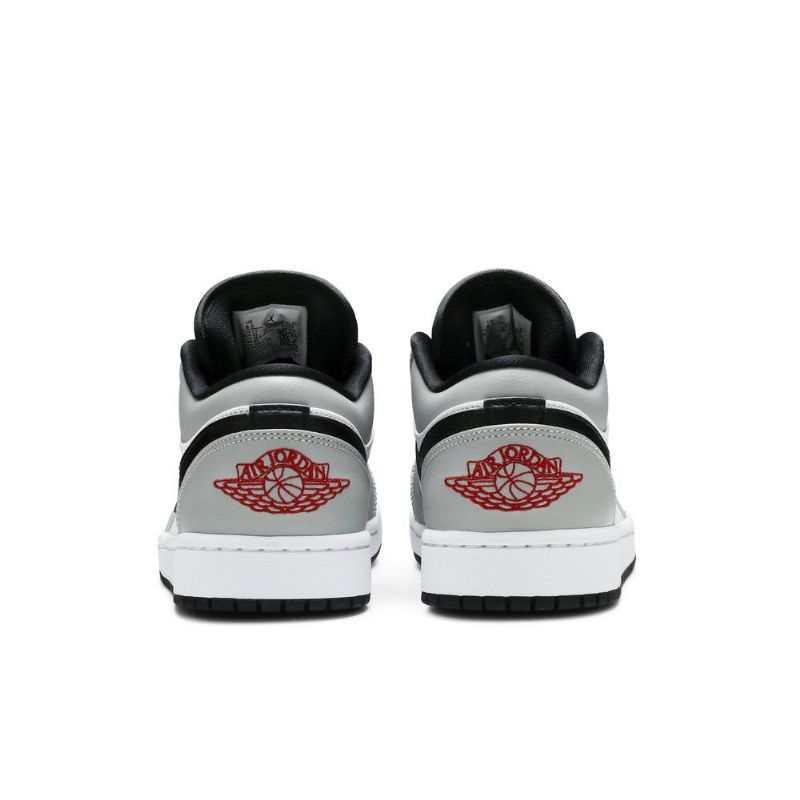 Air Jordan 1 Low Grå Hvid Sort Rød Sko Herre