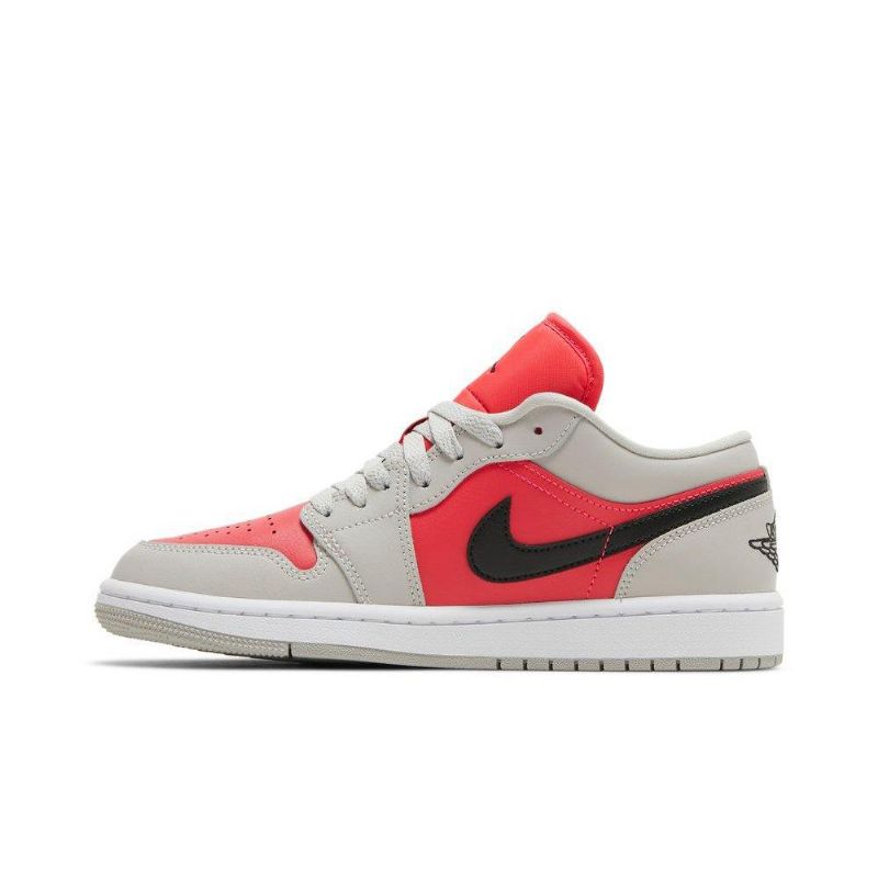 Air Jordan 1 Low Grå Rød Sort Sko Dame
