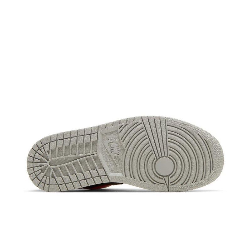 Air Jordan 1 Low Grå Rød Sort Sko Dame