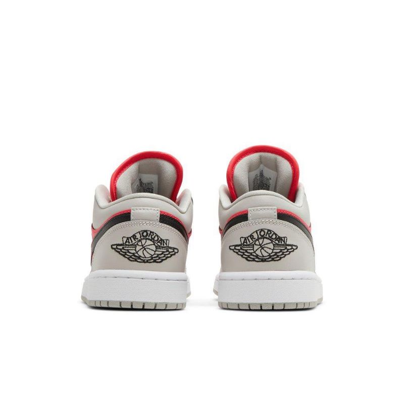 Air Jordan 1 Low Grå Rød Sort Sko Dame