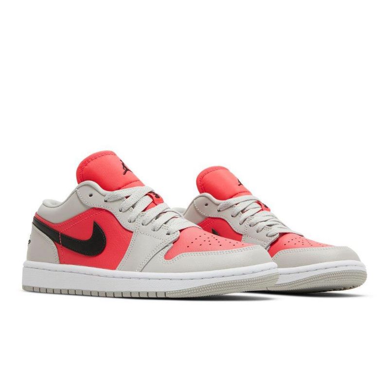Air Jordan 1 Low Grå Rød Sort Sko Dame
