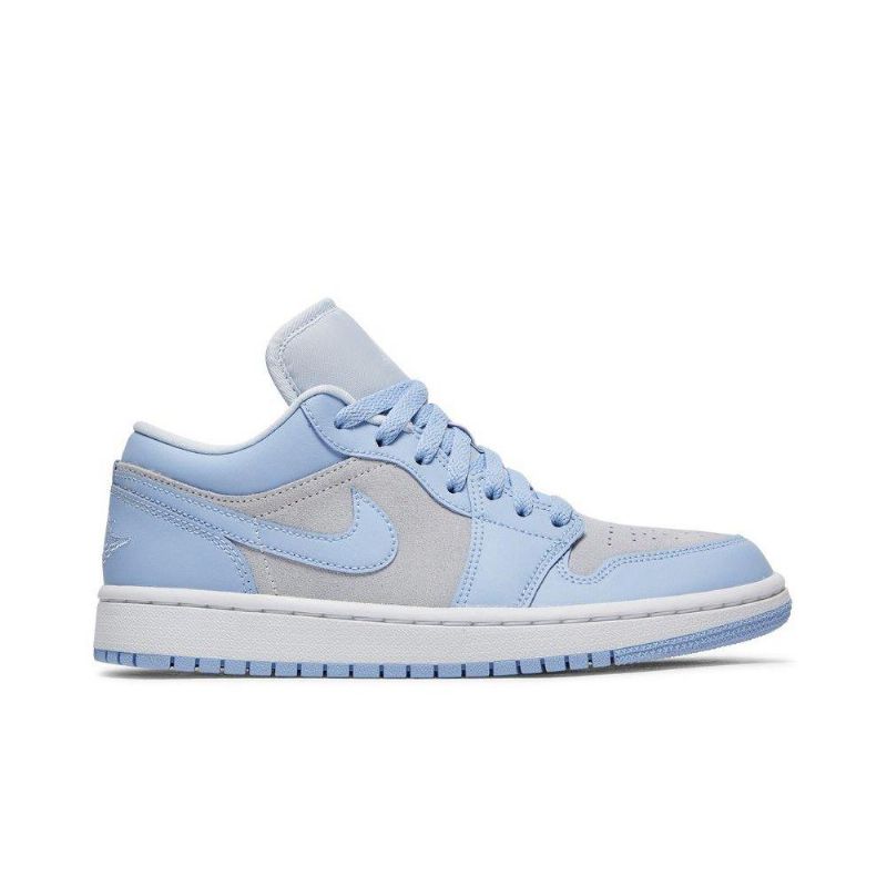 Air Jordan 1 Low Grå Sølv Blå Sko Dame