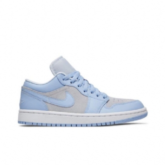Air Jordan 1 Low Grå Sølv Blå Sko Dame