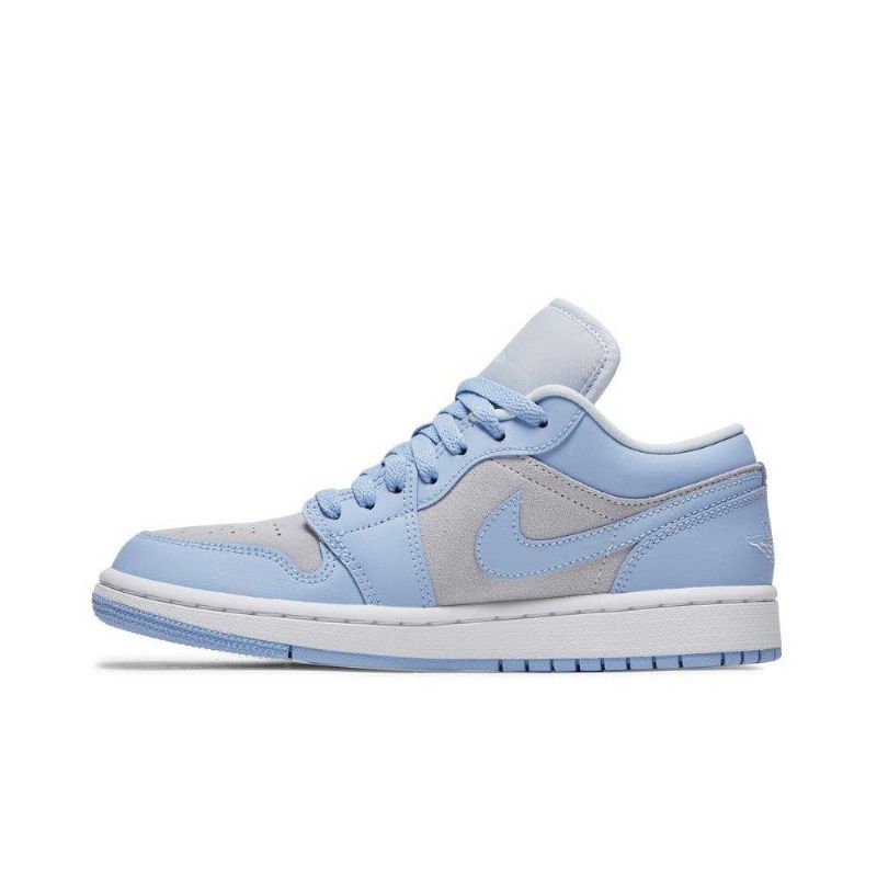 Air Jordan 1 Low Grå Sølv Blå Sko Dame