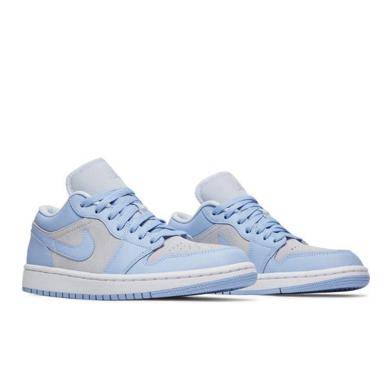Air Jordan 1 Low Grå Sølv Blå Sko Dame
