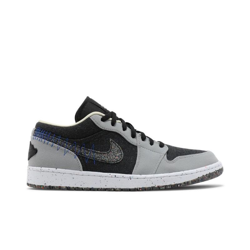 Air Jordan 1 Low Grå Sort Blå Sko Herre