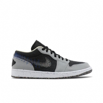 Air Jordan 1 Low Grå Sort Blå Sko Herre