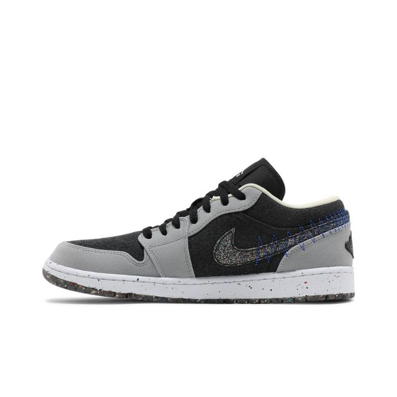 Air Jordan 1 Low Grå Sort Blå Sko Herre