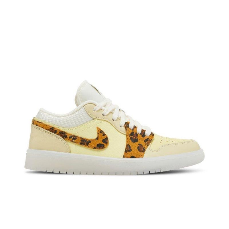 Air Jordan 1 Low Gul Hvid Leopard Sko Dame