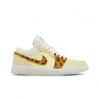 Air Jordan 1 Low Gul Hvid Leopard Sko Dame