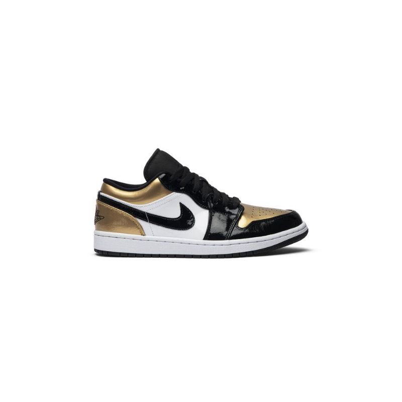 Air Jordan 1 Low Guld Hvid Sort Sko Herre