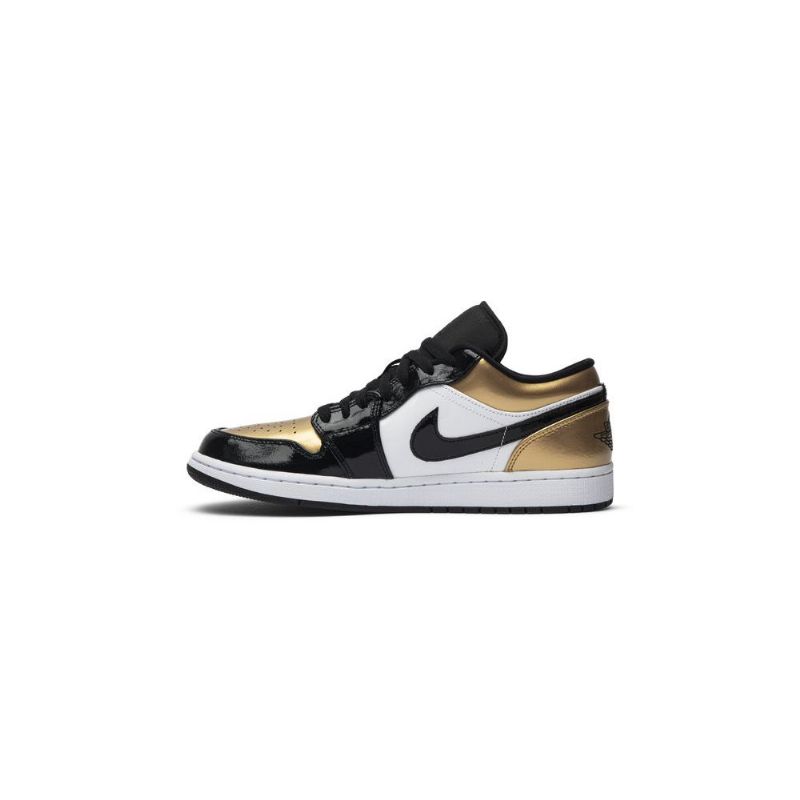 Air Jordan 1 Low Guld Hvid Sort Sko Herre