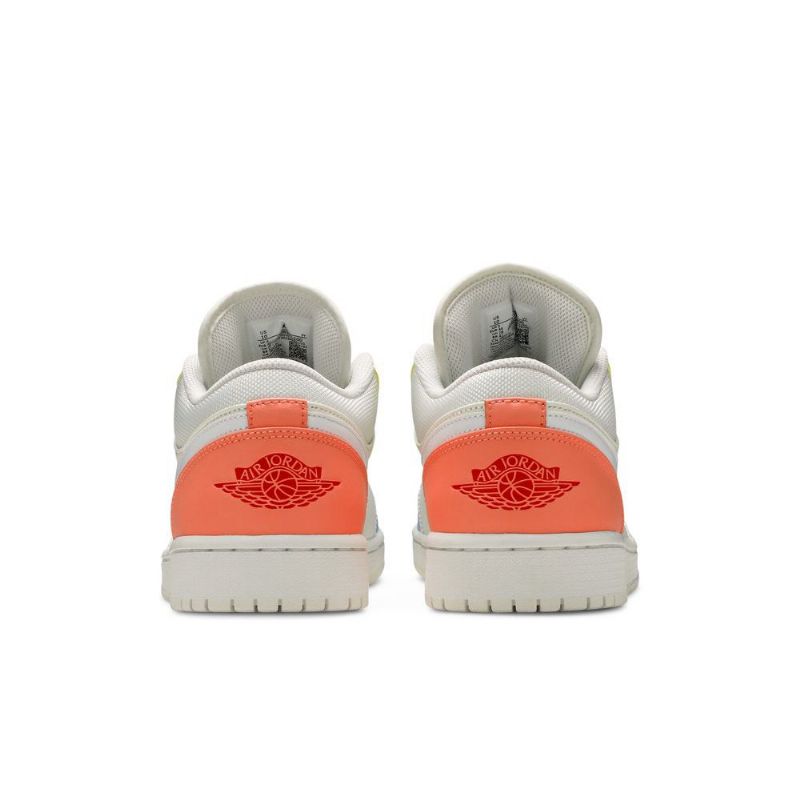 Air Jordan 1 Low Hvid Blå Gul Lyserød Sko Herre