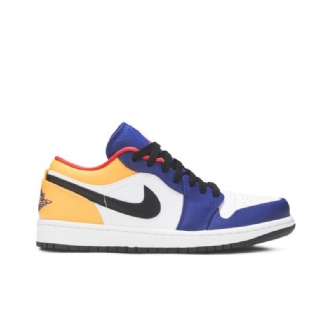 Air Jordan 1 Low Hvid Blå Orange Sort Sko Herre