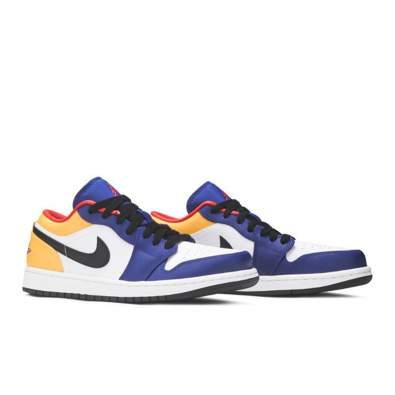 Air Jordan 1 Low Hvid Blå Orange Sort Sko Herre