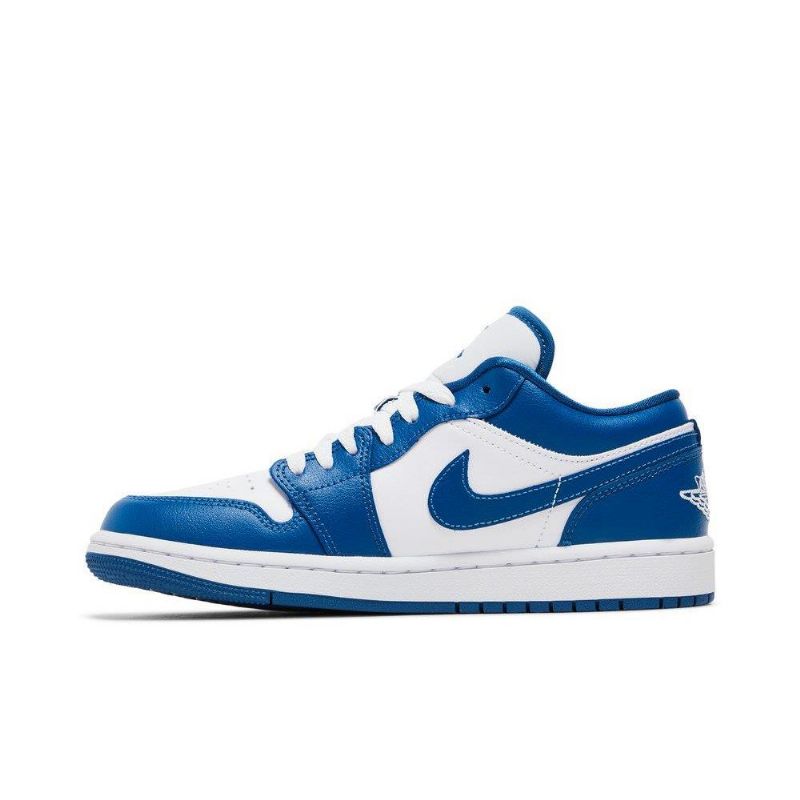 Air Jordan 1 Low Hvid Blå Sko Dame