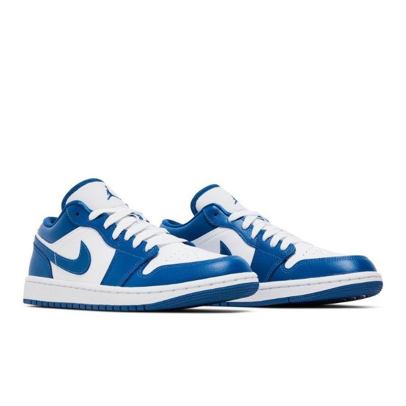 Air Jordan 1 Low Hvid Blå Sko Dame