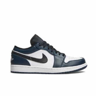 Air Jordan 1 Low Hvid Blå Sort Sko Herre