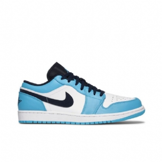 Air Jordan 1 Low Hvid Blå Sort Sko Herre