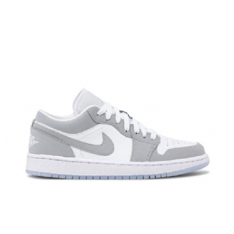 Air Jordan 1 Low Hvid Grå Sko Dame