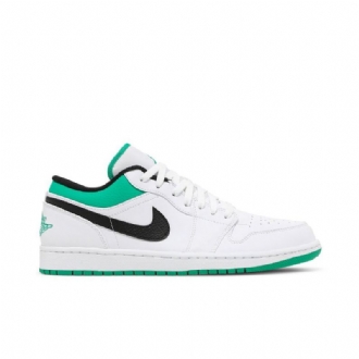 Air Jordan 1 Low Hvid Grøn Sort Sko Herre