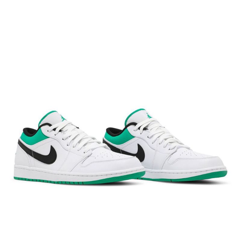 Air Jordan 1 Low Hvid Grøn Sort Sko Herre
