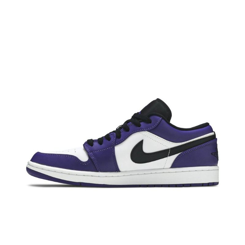 Air Jordan 1 Low Hvid Lilla Sort Sko Herre
