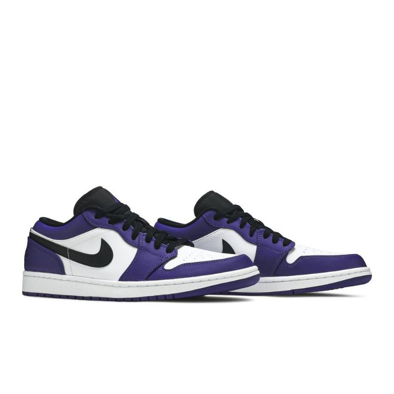 Air Jordan 1 Low Hvid Lilla Sort Sko Herre