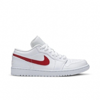 Air Jordan 1 Low Hvid Rød Sko Dame