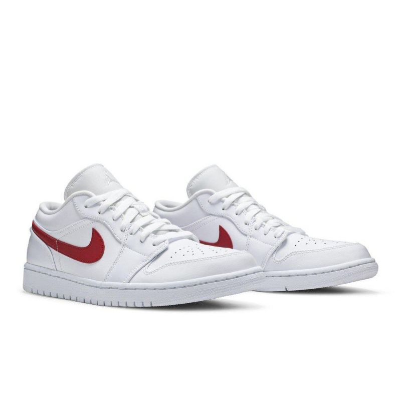 Air Jordan 1 Low Hvid Rød Sko Dame