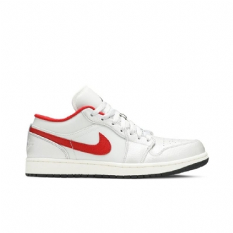 Air Jordan 1 Low Hvid Rød Sko Herre