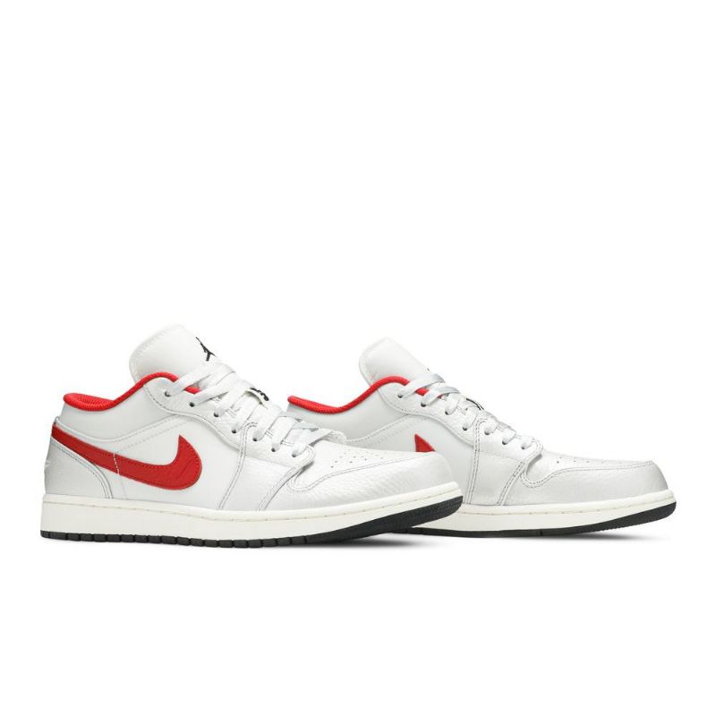 Air Jordan 1 Low Hvid Rød Sko Herre