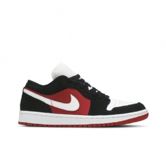 Air Jordan 1 Low Hvid Rød Sort Sko Dame