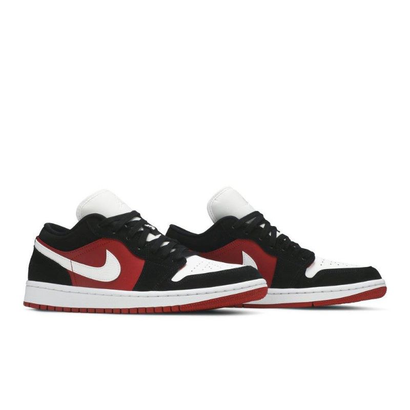 Air Jordan 1 Low Hvid Rød Sort Sko Dame