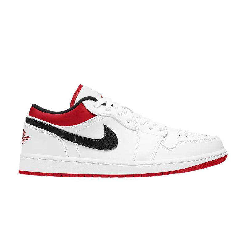 Air Jordan 1 Low Hvid Rød Sort Sko Herre