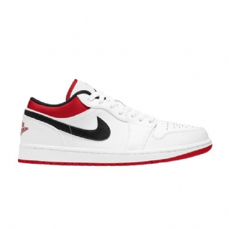 Air Jordan 1 Low Hvid Rød Sort Sko Herre