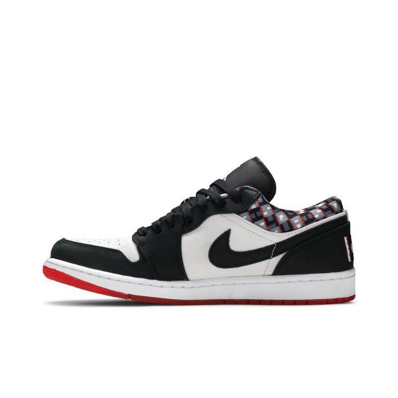 Air Jordan 1 Low Hvid Sort Rød Sko Herre