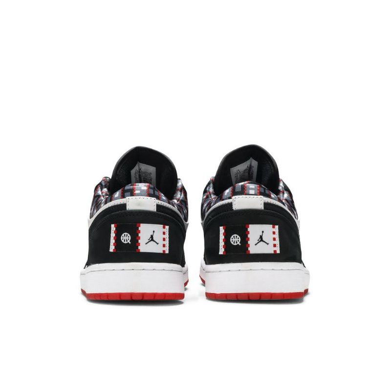 Air Jordan 1 Low Hvid Sort Rød Sko Herre