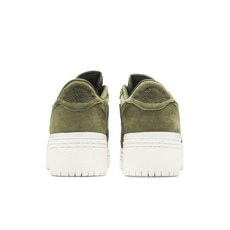 Air Jordan 1 Low Lifted Olivengrøn Hvid Sko Dame