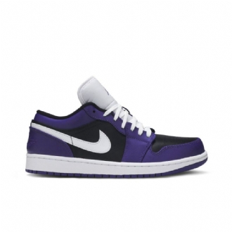 Air Jordan 1 Low Lilla Sort Hvid Sko Herre