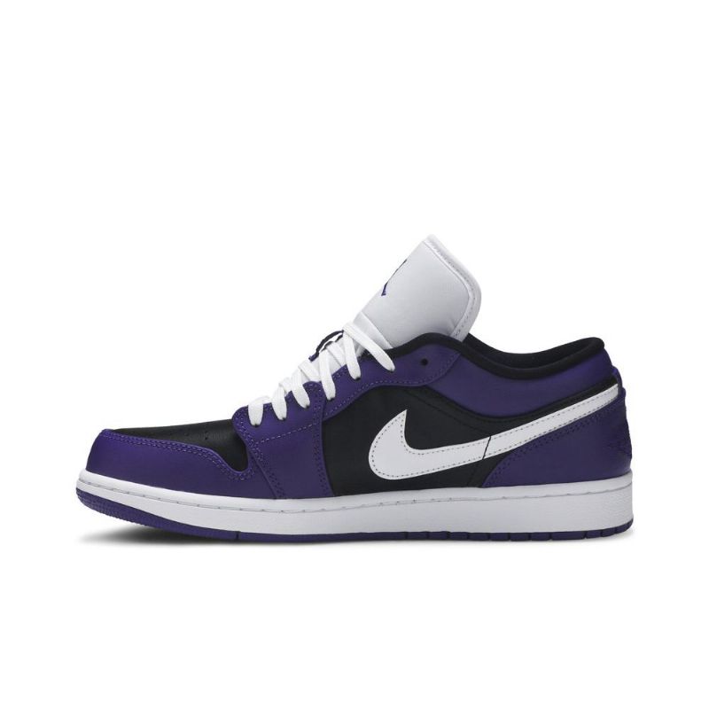 Air Jordan 1 Low Lilla Sort Hvid Sko Herre