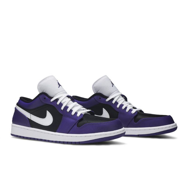 Air Jordan 1 Low Lilla Sort Hvid Sko Herre