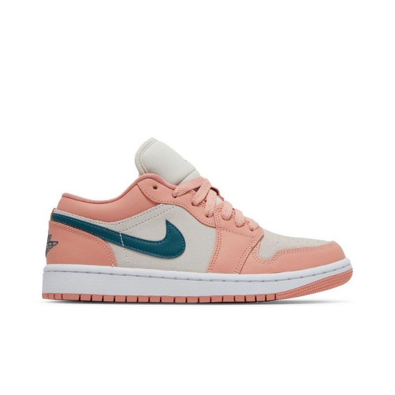 Air Jordan 1 Low Lyserød Grå Grøn Sko Dame