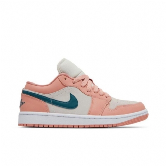 Air Jordan 1 Low Lyserød Grå Grøn Sko Dame