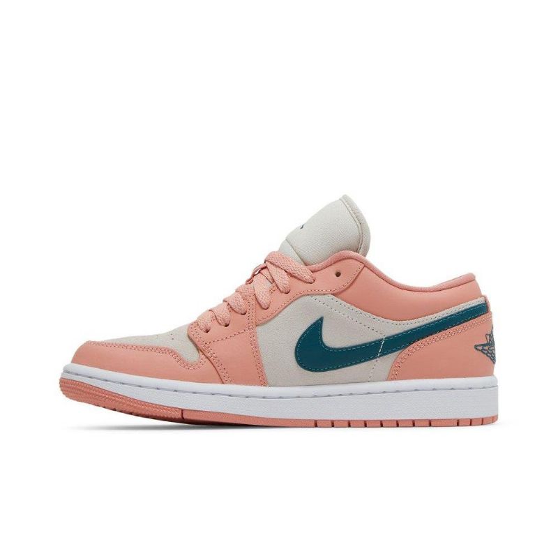 Air Jordan 1 Low Lyserød Grå Grøn Sko Dame