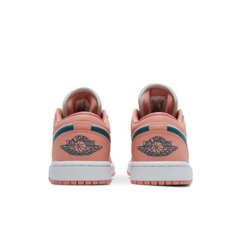 Air Jordan 1 Low Lyserød Grå Grøn Sko Dame