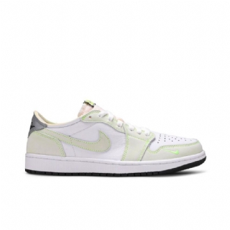 Air Jordan 1 Low Og Hvid Grøn Grå Sko Herre