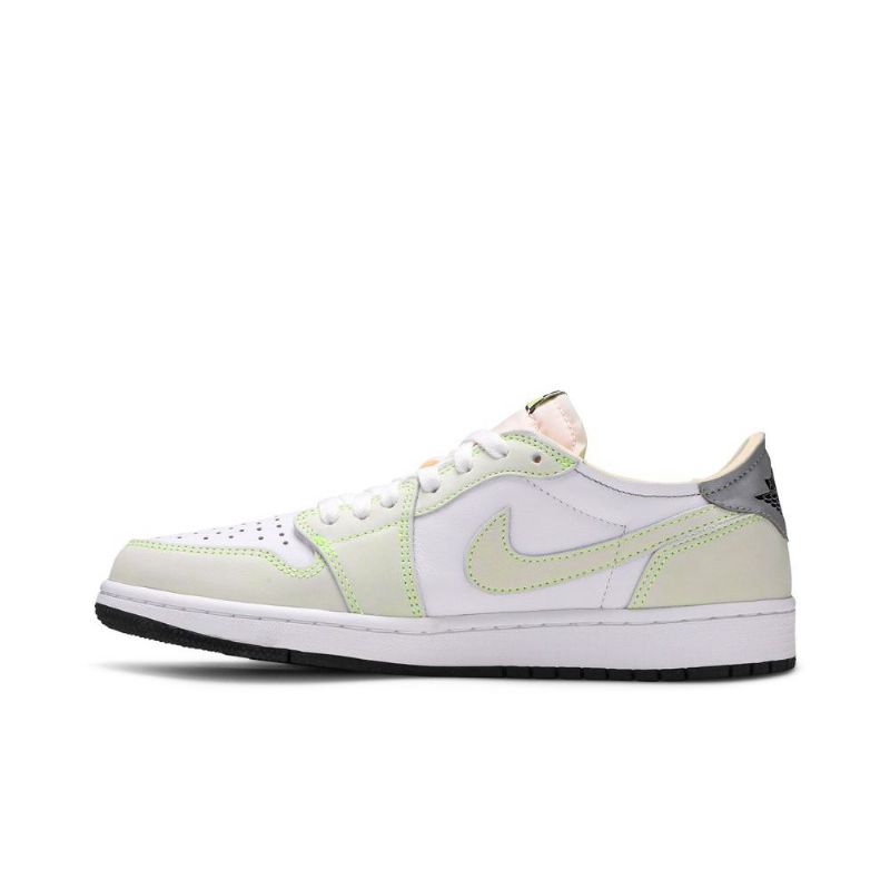Air Jordan 1 Low Og Hvid Grøn Grå Sko Herre