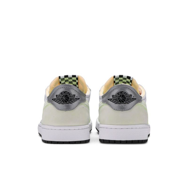 Air Jordan 1 Low Og Hvid Grøn Grå Sko Herre