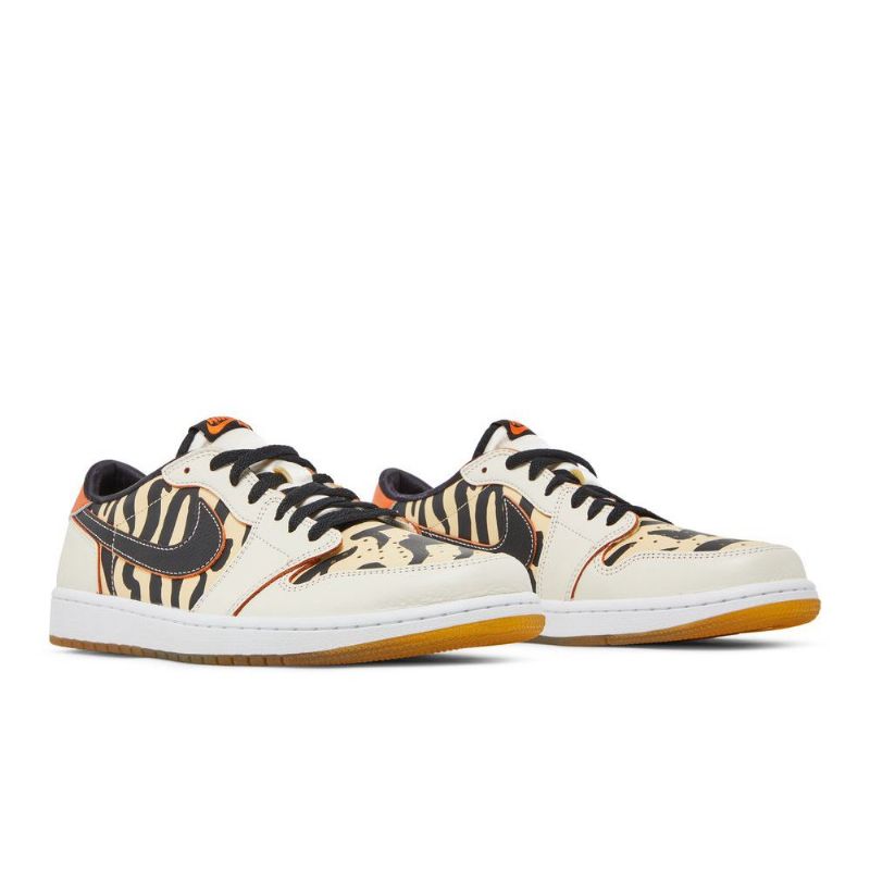 Air Jordan 1 Low Og Hvid Sort Orange Beige Sko Herre